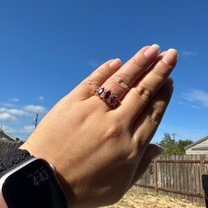 ❤️ Red & Clear CZ Gold-Filled Ring - Size 6 ❤️